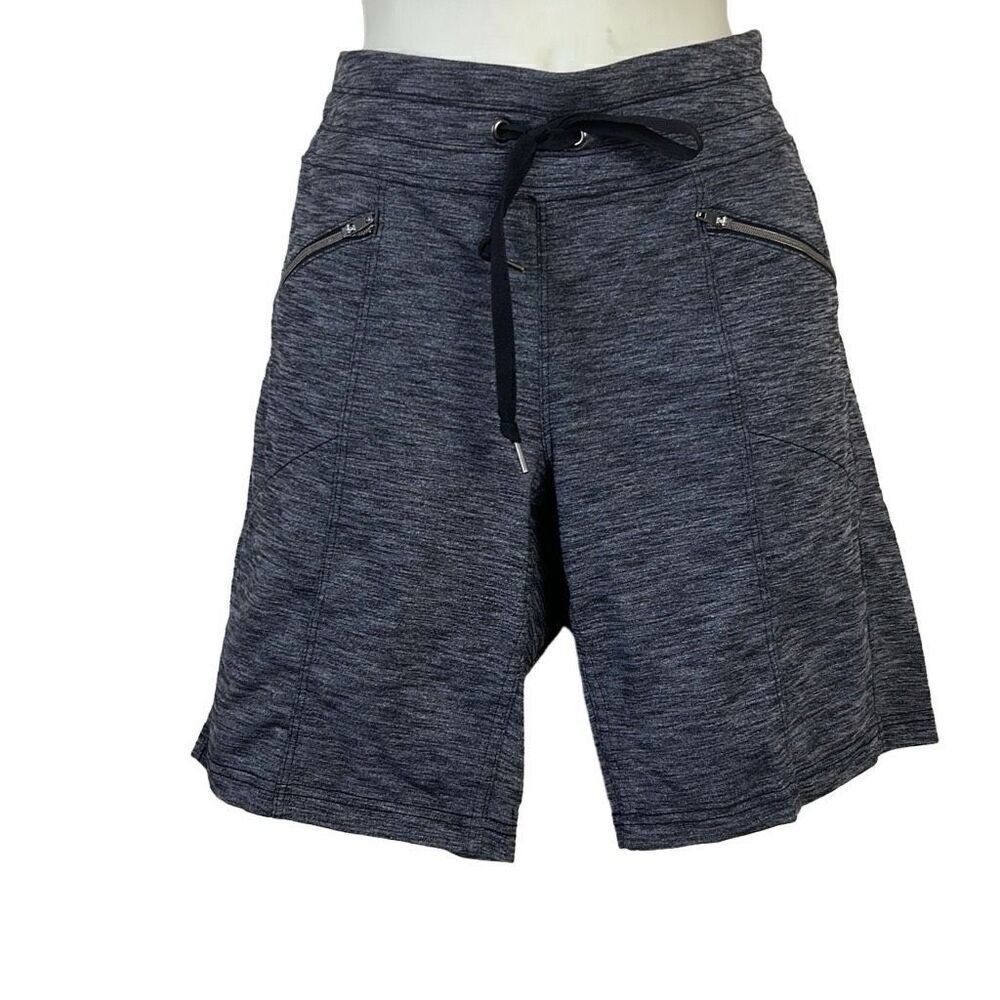 Athleta Heathered Grey Drawstring Bike Shorts Size Small